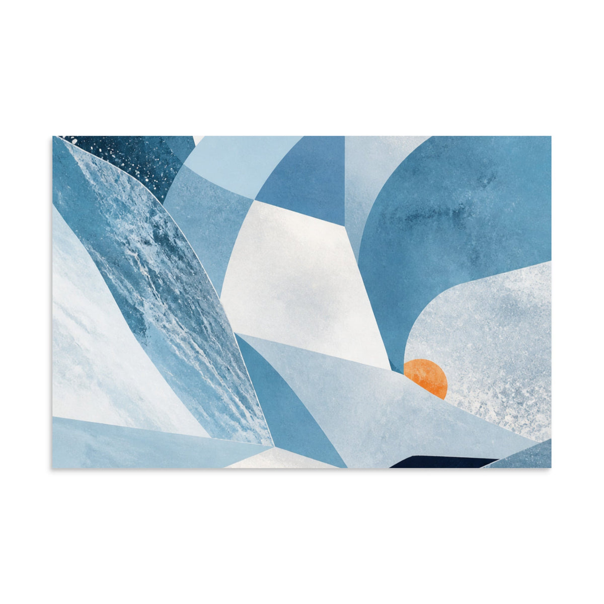 Icy Reverie, colección de láminas abstractas en azul mineral