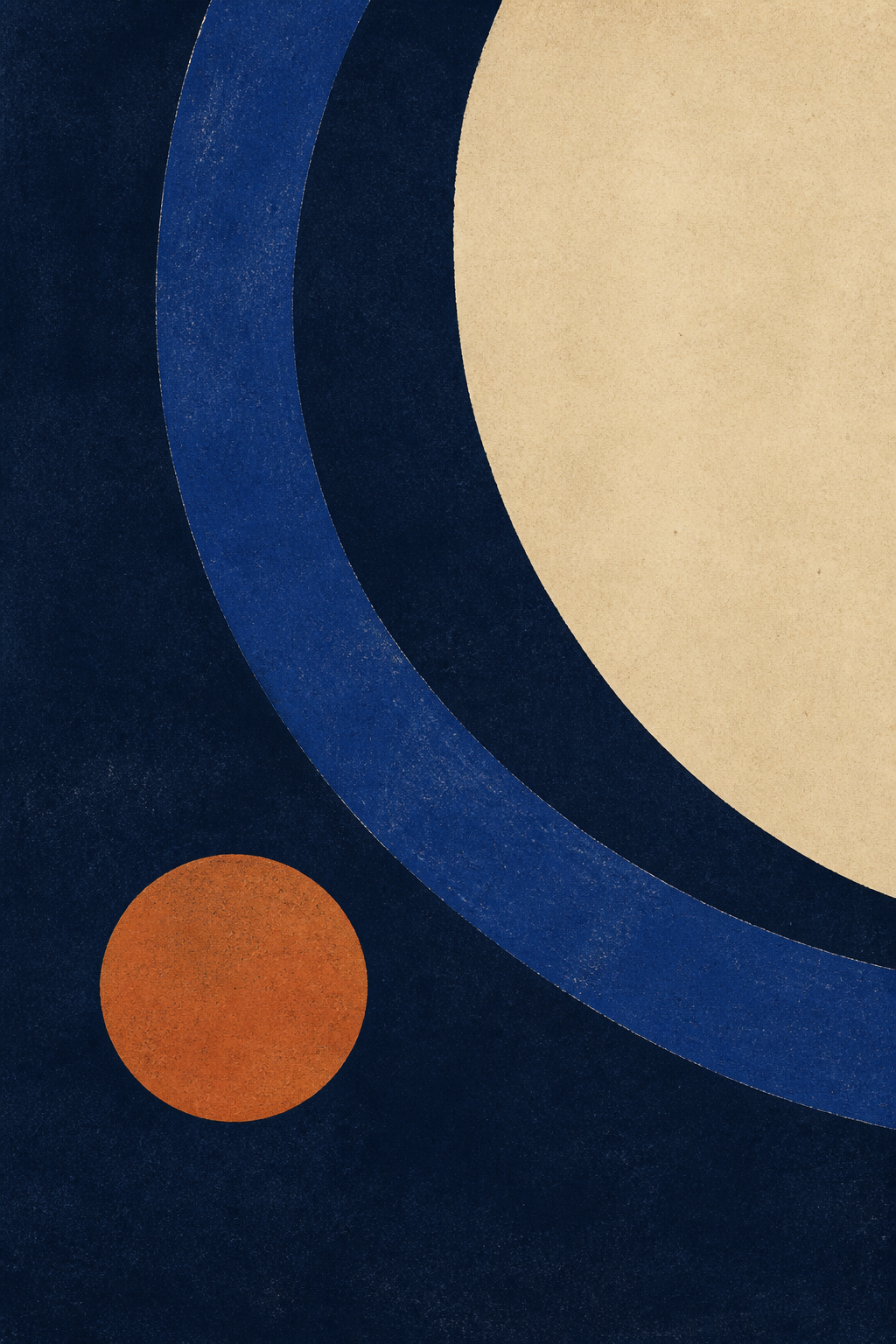 Quiet Orbit, colección de láminas abstractas en tonos índigo