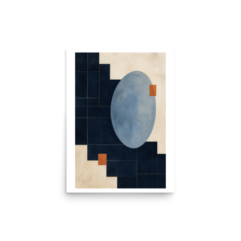 Mockup de Night Geometry impresa en papel mate, tamaño 12 × 16 in