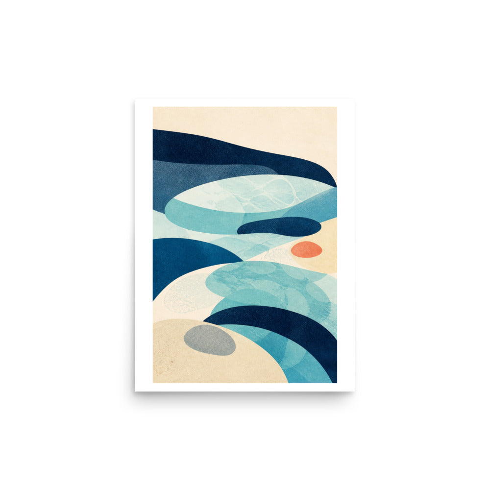 Mockup de Tidal Pools impresa en papel mate, tamaño 12 × 16 in