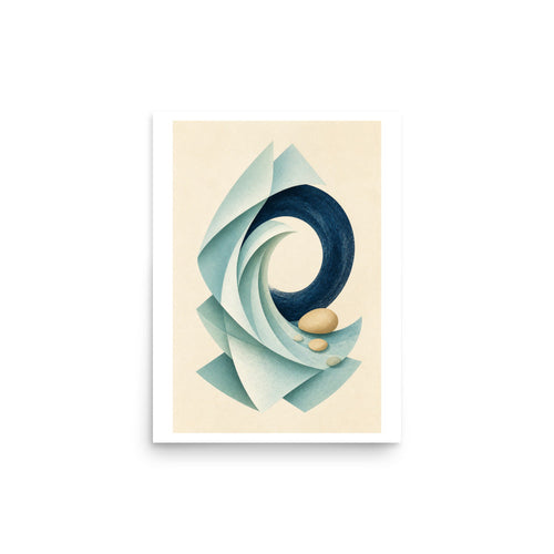 Mockup de Folded Wave impresa en papel mate, tamaño 12 × 16 in