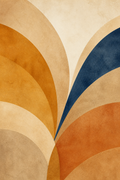 Ochre Petal, lámina abstracta vertical en tonos ocre